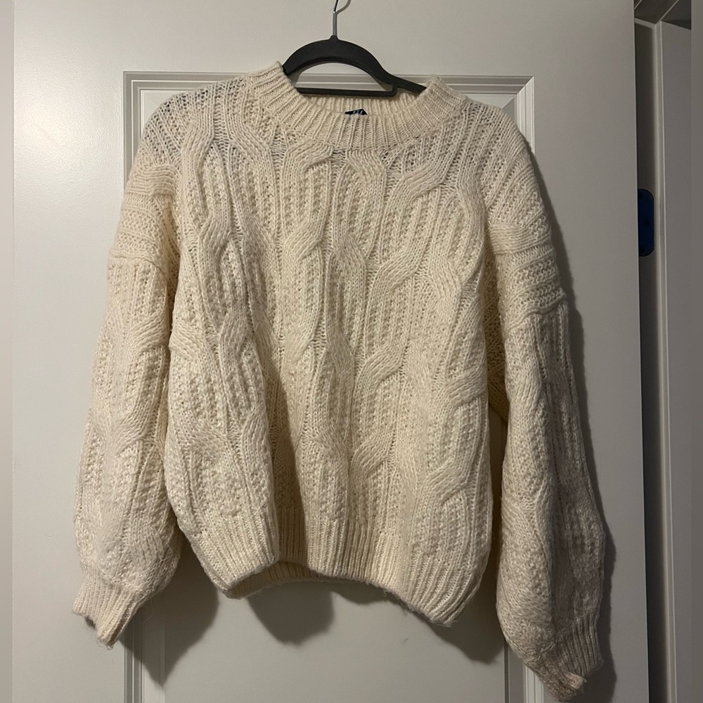 Cozy Cream Cable Knit Sweater
